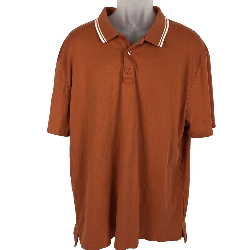 BOCA CLASSICS Polo Shirt Mens‎ XL Orange 100% Pima Cotton Golf Active wear
